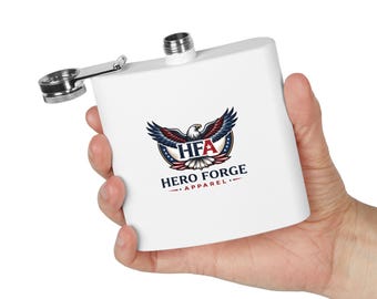 Hero Forge Apparel Patriotic Flask, Carry Strength with You