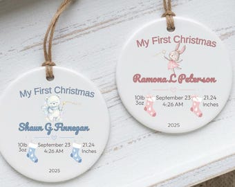 Personalized Baby’s First Christmas Ornament  Custom Name Keepsake  Newborn Gift  Boys & Girl’s First Holiday 2025