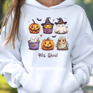 90s Ghoul Halloween Sweat Shirt 90s Retro Halloween Shirt Spooky Season Cute Halloween Design  Halloween Bucket