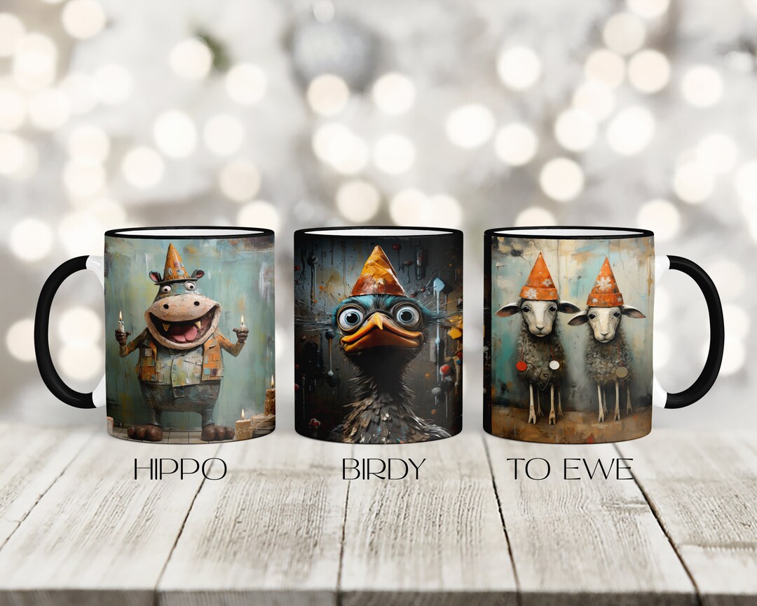 Happy Birthday Mug Amusing Hippo Birdy Two Ewe Mug
