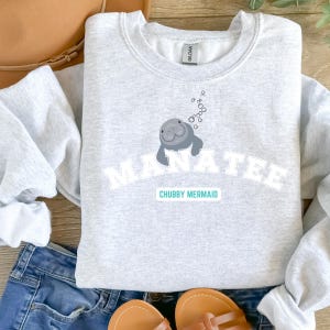 Manatee Shirt Chubby Mermaid   Sweatshir Cute Manatee Shirt Sea Cow Shirt Animal Shirt Gift For Mom