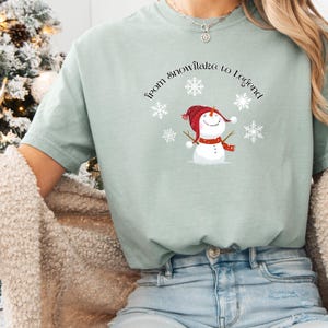 Christmas Shirt Cute Snowman T-Shirt Womens Winter Top Funny Holiday Tee Seasonal Christmas Gift