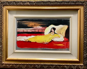 Salvatore Fiume “Odalisque” – Lithograph on Silver Plate (999) Artist’s Reserve, 20x30cm