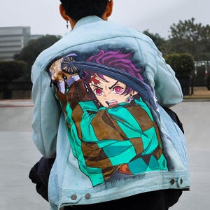 Demon Slayer Denim Jacket - Etsy