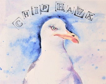 Seagull Painting Watercolor original