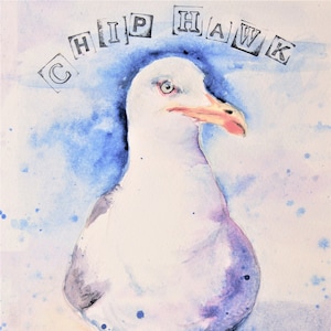 Seagull painting watercolor original