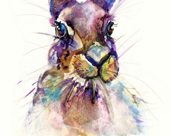 Hare painting watercolor original