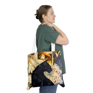 Black Cat Tote Bag POD