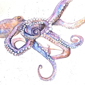 Octopus Malerei original Aquarell Sealife