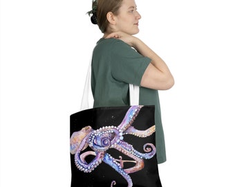 Octopus Tote Bag original watercolor design POD