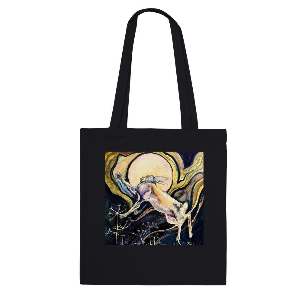 Hare leaping Tote Bag