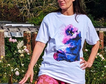 Cat T Shirt Purple Persian POD