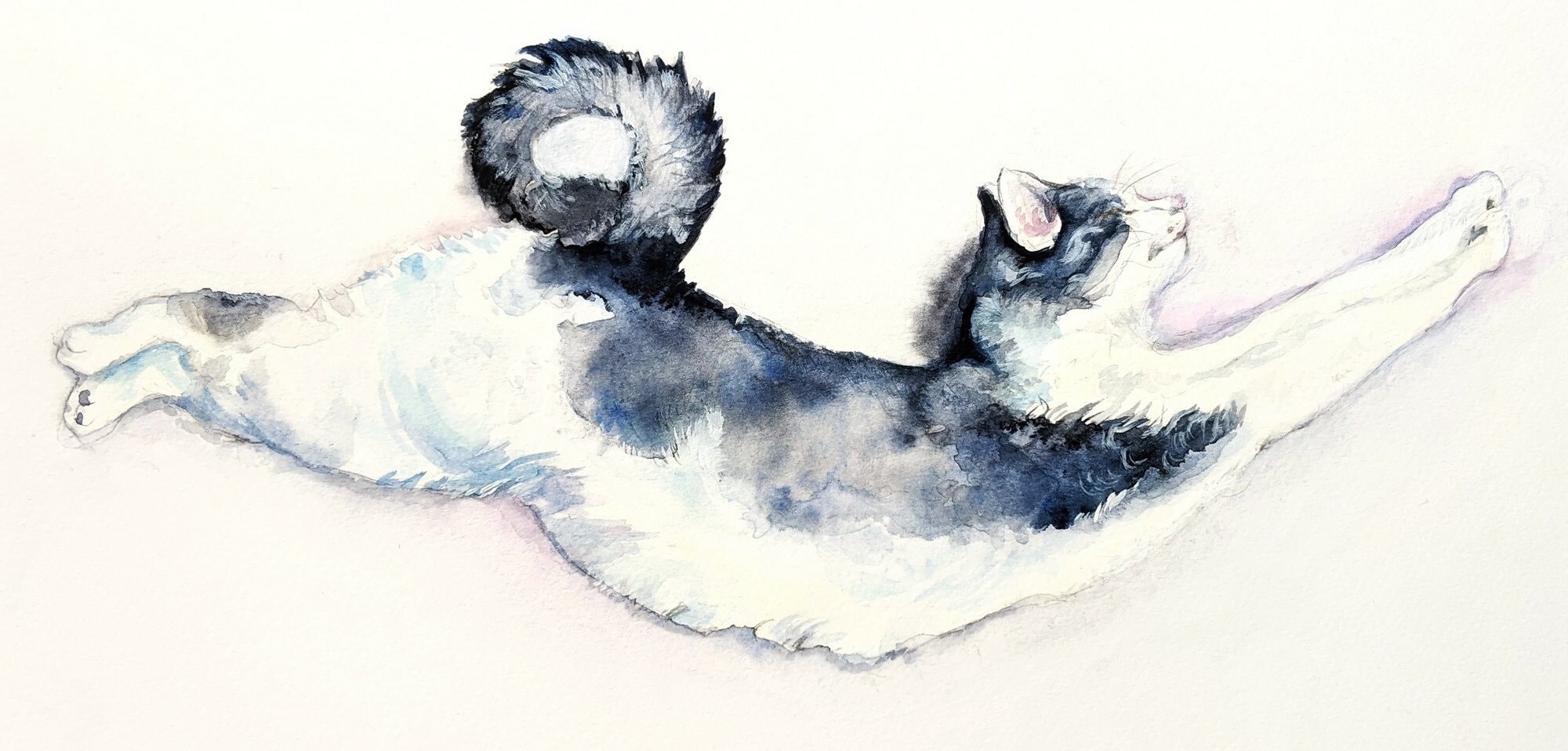 Cat painting original watercolor