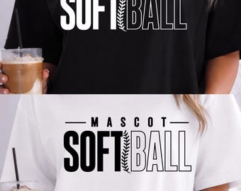 Custom Softball Mascot PNG SVG Cut File: College Team Design (Digital Download)