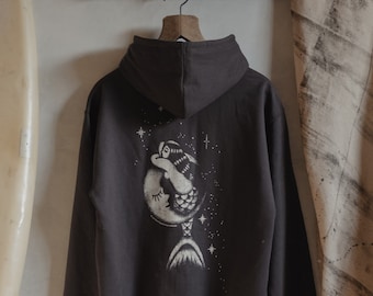 Dark Grey 'Moonstruck Mermaid' Zip Hoodie by Art Disco