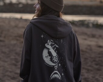 Womens 'Moonstruck Mermaid' Zip Hoodie by Art Disco