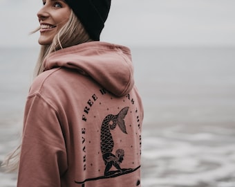 Sweat-shirt à capuche « Mystic Mermaid » Rose du désert par Art Disco