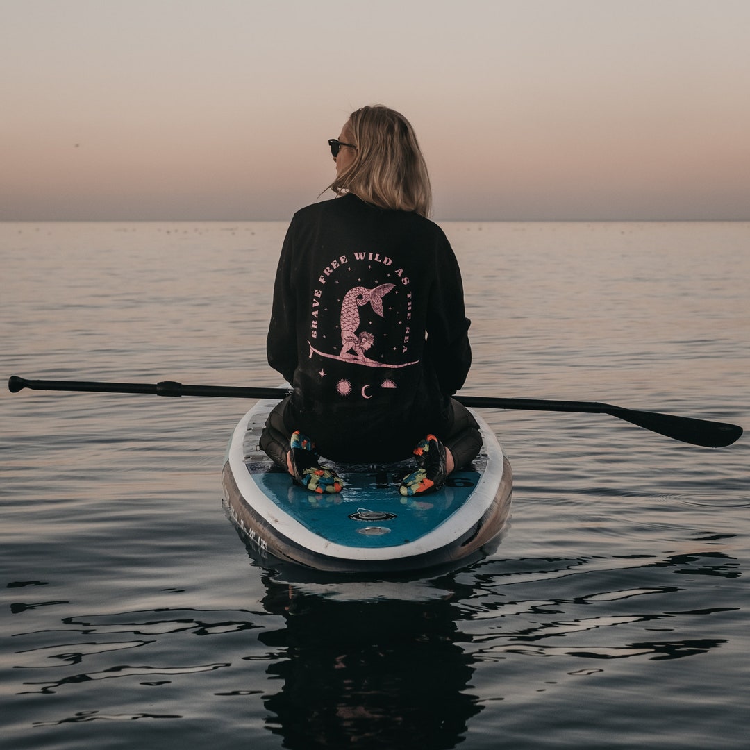 Sunfaded Black 'mystic Mermaid' Womens Slogan Sweatshirt by ART