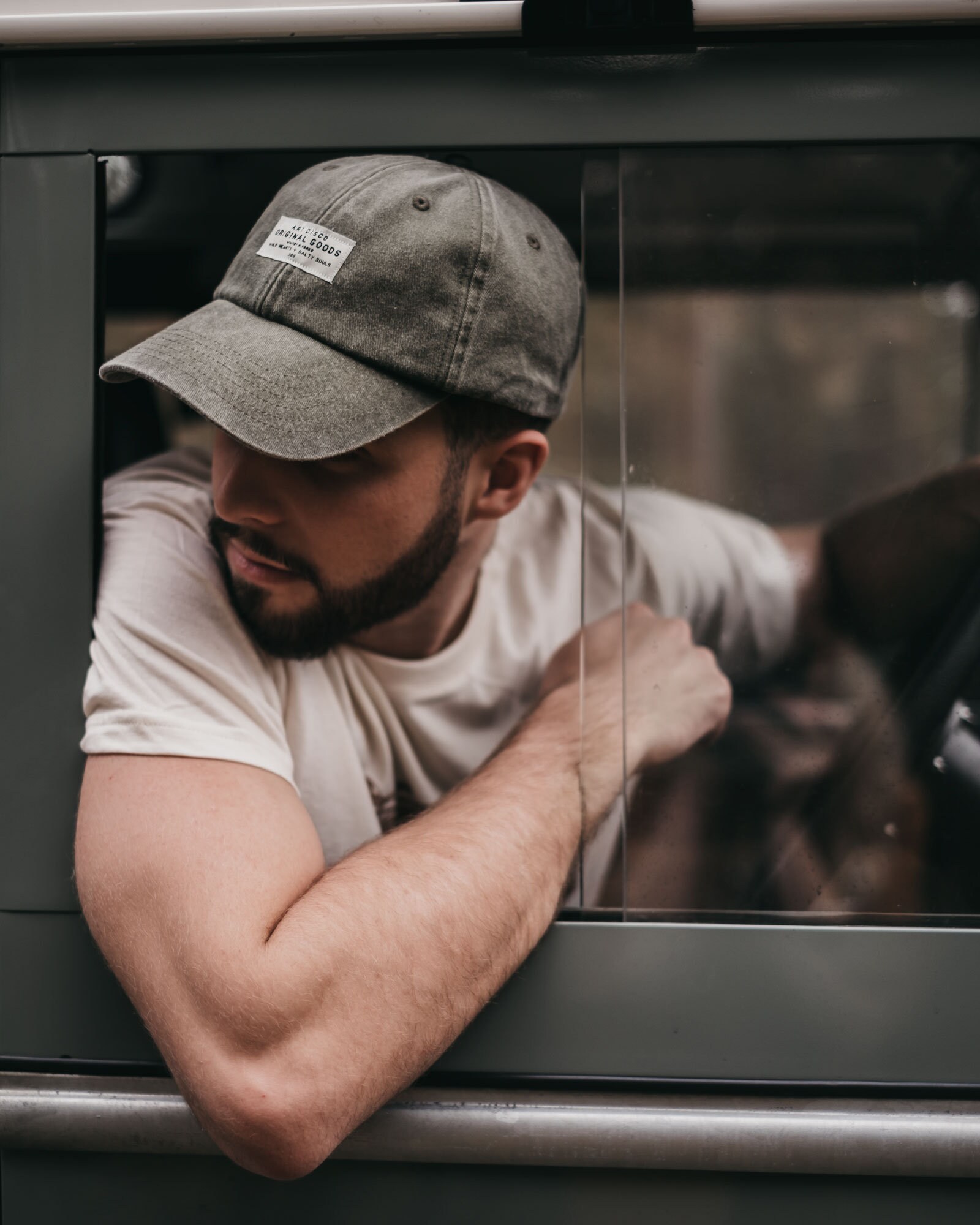 Sunfaded Sage 'the Wanderer' Cotton Strapback Cap by Art
