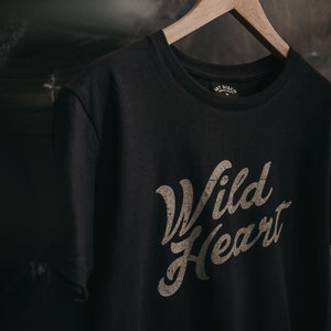Sunfaded Black 'Wild Heart' Womens T-Shirt by Art Disco image 3
