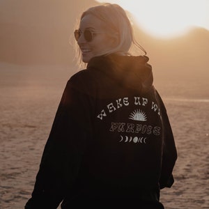 Sunfaded Black 'Wake Up With Purpose' Sweatshirt Hoodie by Art Disco image 2