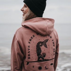 Mystic Mermaid Pink Hoodie by Art Disco