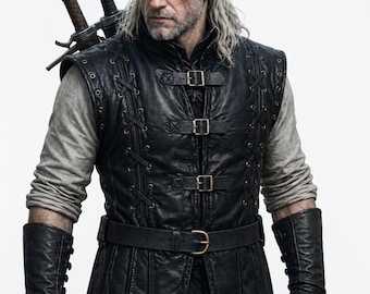 Geralt of Rivia Leather Vest | Witcher Inspired Henry Cavill Cosplay Costume