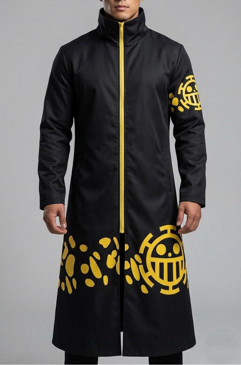 Trafalgar Law Cosplay Trench Coat – Black Anime Pirate Captain