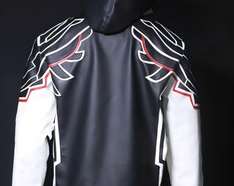 Inspired by Jin Kazama Tekken 8 Leather Jacket | Black & White Cosplay Jacket | Anime Fighting Game Costume | Unisex Gamer Outfit