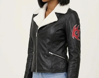 Shadow the Hedgehog Genuine Sheep Leather Jacket – Sonic Movie Inspired Biker Costume