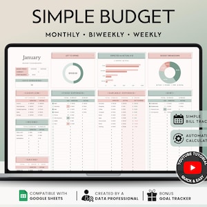 One-Tab Budget Planner: Simple Monthly Budget Spreadsheet for Google Sheets