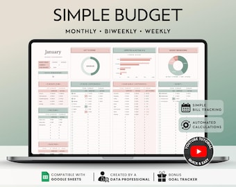 One-Tab Budget Planner: Simple Monthly Budget Spreadsheet for Google Sheets