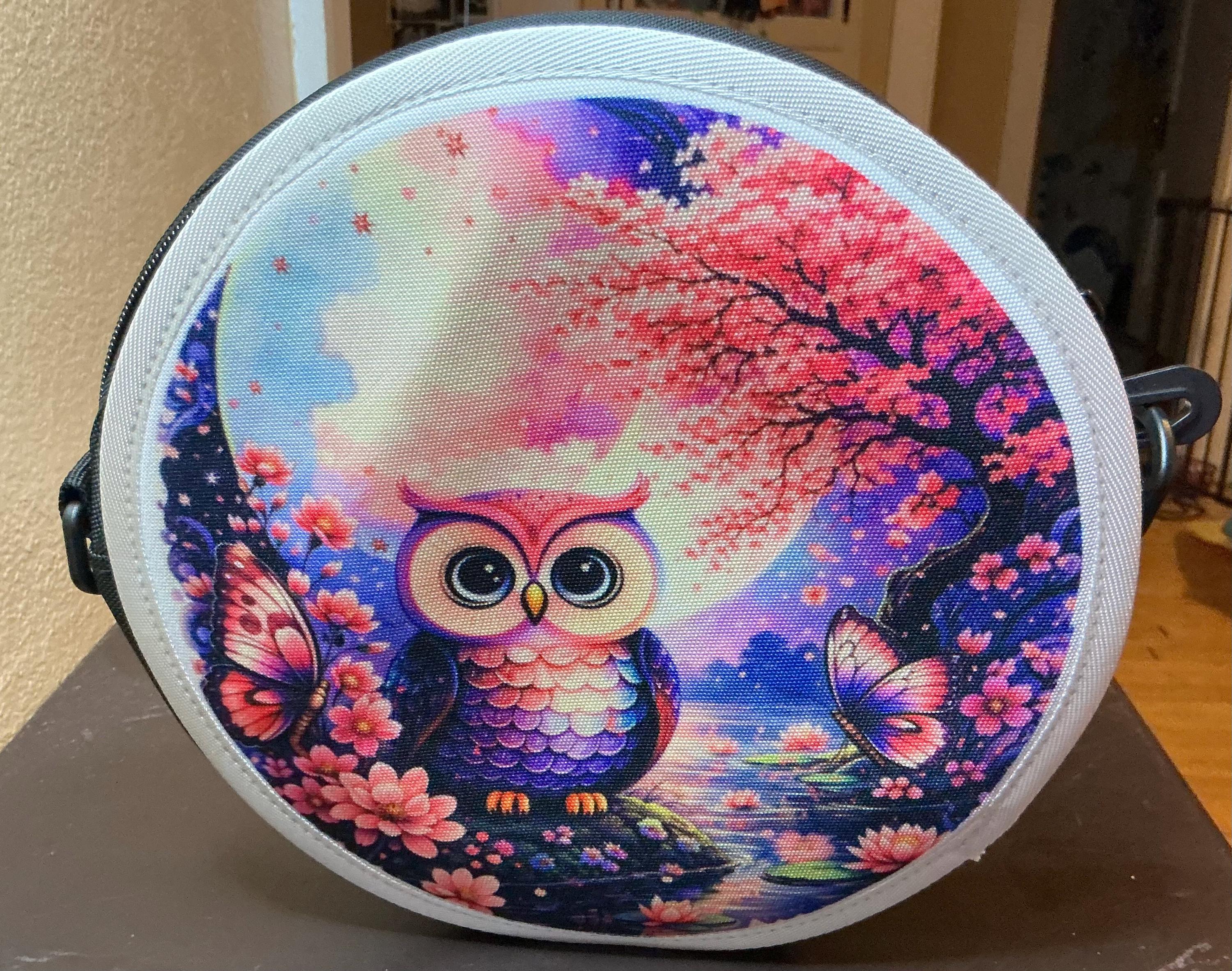 Whimsical Owl Round Crossbody Bag