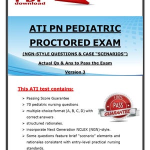 Guía de estudio para el examen supervisado de enfermería pediátrica ATI PN, versión 3 (preguntas estilo NGN)
