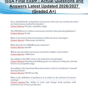 Esame finale ISSA / Domande e risposte reali / Ultimo aggiornamento 2026/2027 (voto A+)