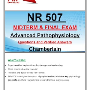 NR 507 Esame di metà corso e finale / Fisiopatologia avanzata / Domande e risposte verificate / Chamberlain / Aggiornamento 2026