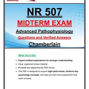 Esame di metà semestre NR 507 / Fisiopatologia avanzata / Domande e risposte verificate / Chamberlain / Aggiornamento 2026/2027