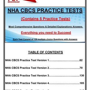 NHA CBCS Practice Tests | 5 Full-Length Exams| Questions & Answers| Detailed Explanations (Digital Download)