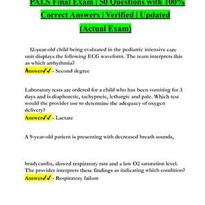 Examen final de PALS / 50 preguntas y respuestas / Repaso de soporte vital avanzado pediátrico (descarga digital)