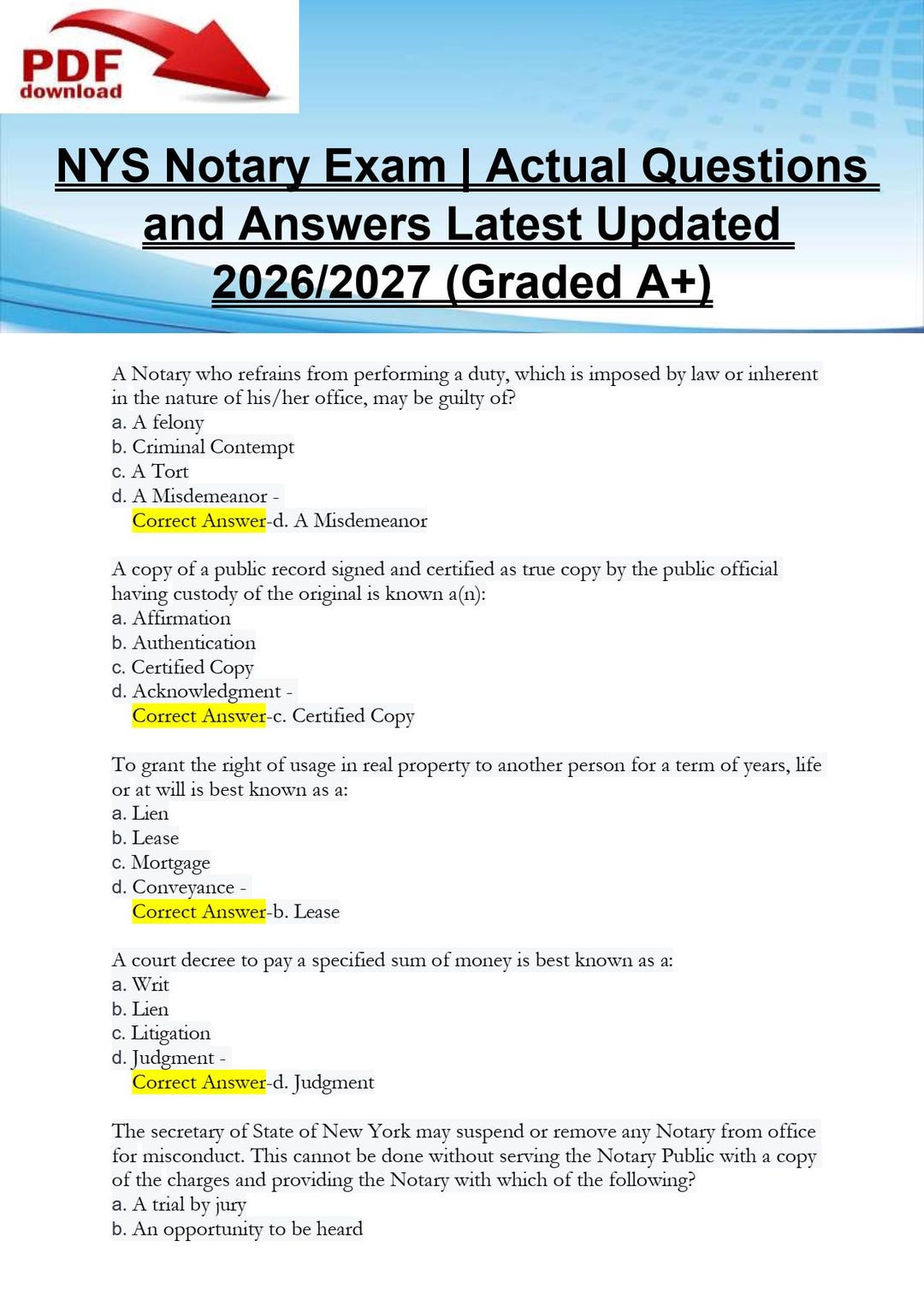 Nys Notary Exam Schedule 2027