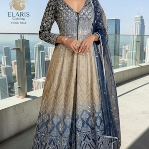 sachin and babi light blue dress Buy Indo Western Dress & Long Dresses for Women main image 0
