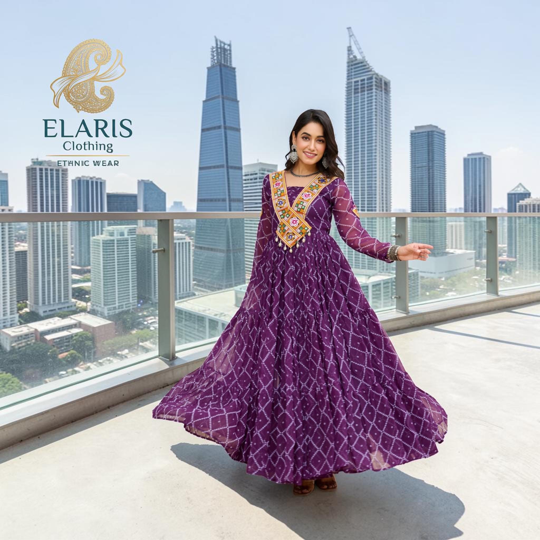 chinese dress ladies Kids Traditional Garba Lehenga – Green Choli main image 0