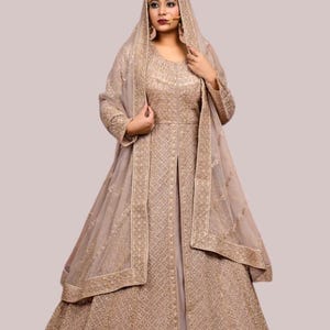 white christmas dresses Green Designer Peplum Long Dress Farshi Gaharara Pakistani Bridal Dress Muslim Special