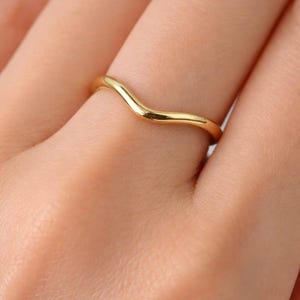 14k Curved Engagement Band | Real Gold Wedding Band | 1.6MM Curved Wedding Ring | 14k Gold Ring | Contour Bands | Stack Rings | Curve Bands