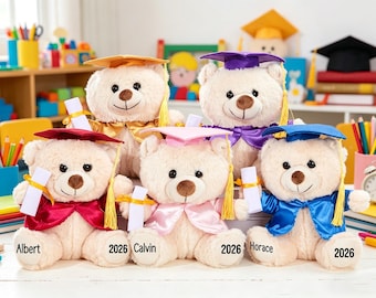Personalisierter Abschluss Teddybär: Kundenspezifische Vorschule, Kindergarten, 2026 Andenken