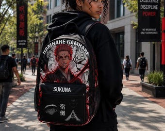 Sukuna Anime Backpack, Ryomen Sukuna Jujutsu Kaisen Backpack, Curse King School Bag, Anime Laptop Backpack, Back To School Gift