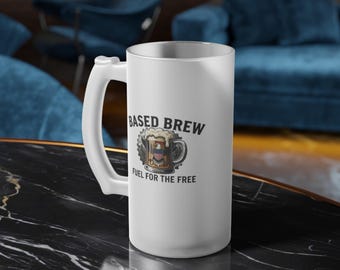 Patriotic Beer Stein Mug, American Eagle Flag, Based Brew Fuel Drinkware