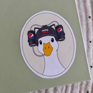 Pepsi Max Gåsklistermärke | Rolig Gås vinylklistermärke | Sodahatt Gås | Vattentät laptopklistermärke | Vattenflaskdekal | Present till Pepsi-fans