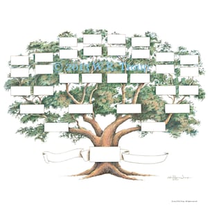 Family Tree Scrapbook Chart 12x12&quot; Displays 5-6 Generations by Raymon Troup