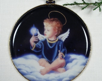 Christmas Ornament, Boy Angel, First Christmas, Angel Ornament, Christmas Decor, Blue, New Parent, New Grandparent